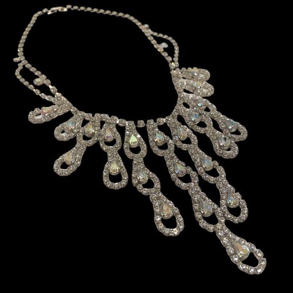 Vintage 1950’s Rhinestone Statement Necklace - Picture 9 of 9